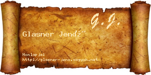 Glasner Jenő névjegykártya
